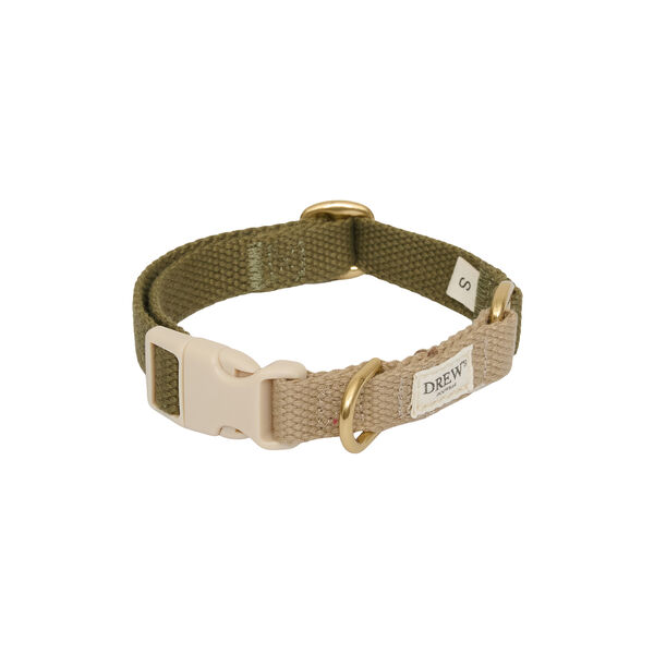 Soft & Adjustable Dog Collar, Olive, Drew's Dogwear