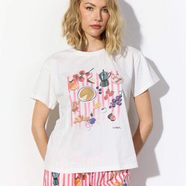 Picnic T-shirt, white, HUNK&Oslash;N