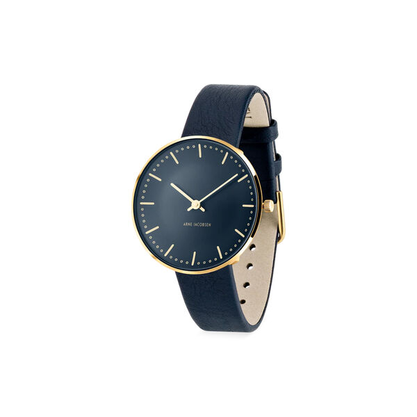 City Hall Wrist Watch, oxford blue/steel/oxford blue, Arne Jacobsen Watches