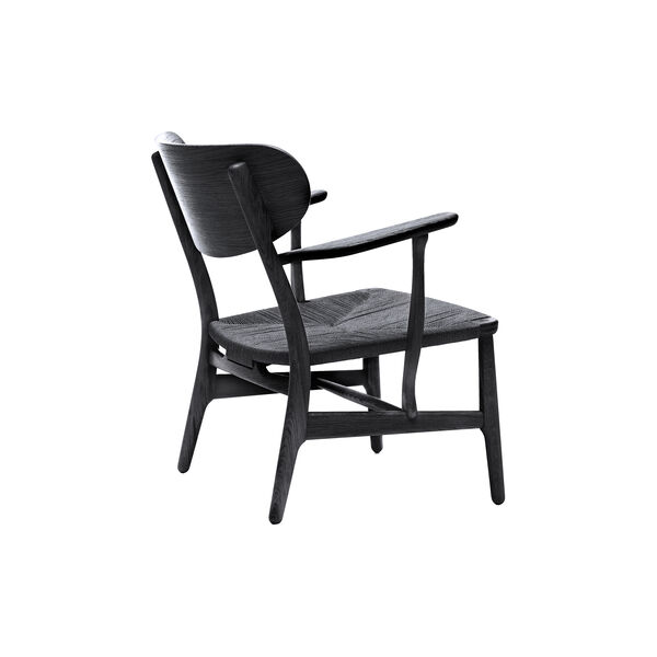 CH22 Lounge Chair, black lacquered oak/black, Carl Hansen & S&oslash;n