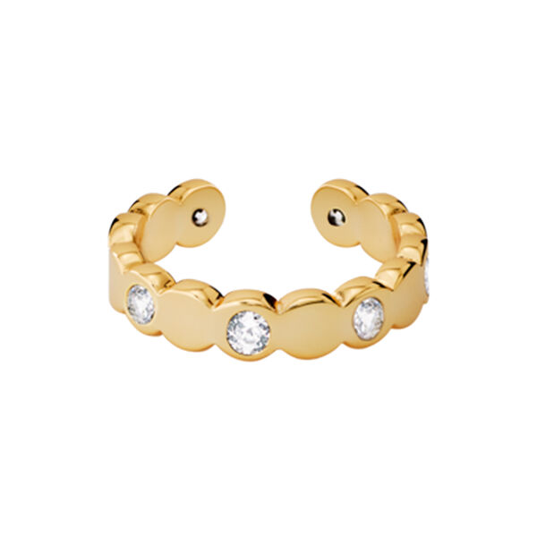 LUMI ring, light gold/zirconia LUMI ring, light gold/zirconia, bangle up