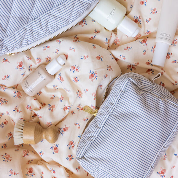 Toiletry Bag, classic stripes blue/praline, Cam Cam Copenhagen
