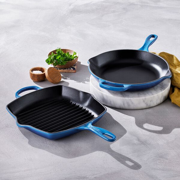 Signature cast iron square grillit 26 cm, azure, Le Creuset