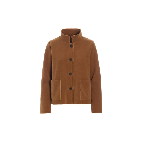 Short Fleece Cardigan with Shawl Collar | Rust, Henriette Steffensen Copenhagen
