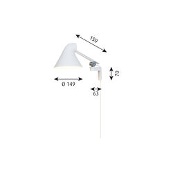 NJP Short Wall Lamp, white, Louis Poulsen