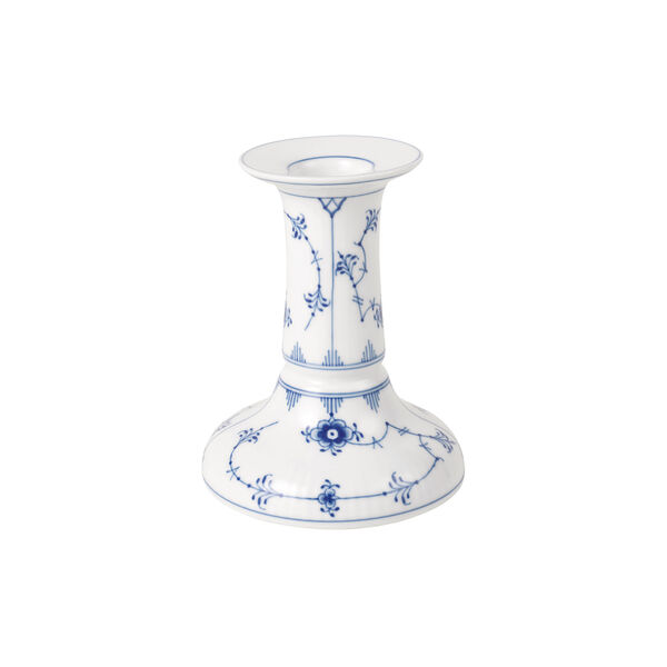 Blue Fluted Plain Candle Holder 11,5 cm, Royal Copenhagen
