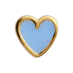 Petit Love Heart Light Blue Enamel Single, gold, Stine A Jewelry