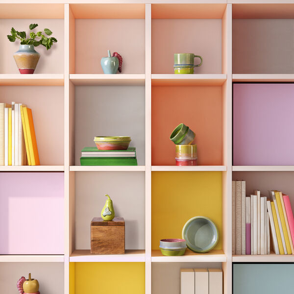 Poppery Mug, yellow/apple green/pink, K&auml;hler