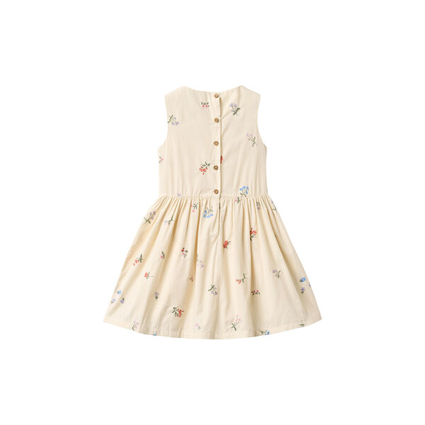 Dress Thelma, ivory embroidery flowers, Wheat