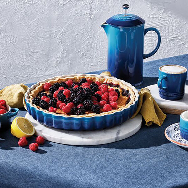 Heritage Fluted Flan Dish, azure blue, Le Creuset