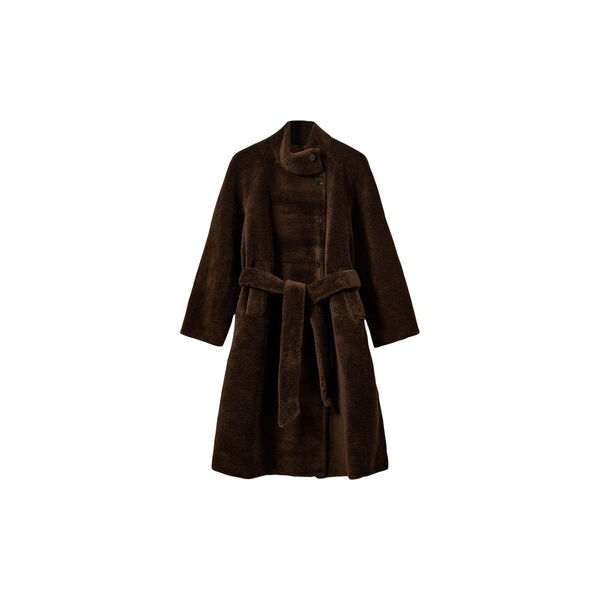 MARGITSW WOOL FUR COAT, dark brown, Sofie Schnoor