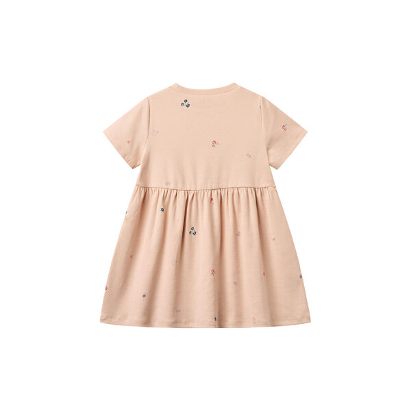 Jersey Dress Anna, rose flowers, Wheat