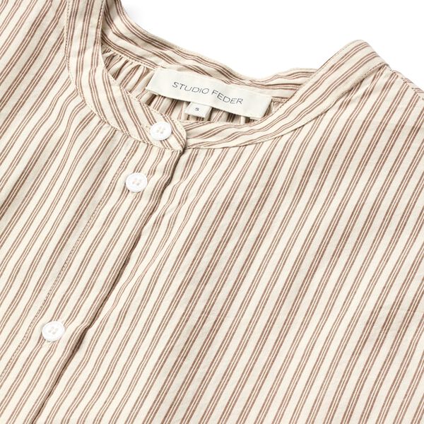 Isolde Shirt, brown beach stripe, Studio Feder