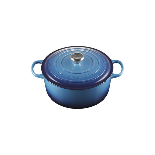 Signature round cast iron pot &Oslash; 28 cm, azure blue, Le Creuset