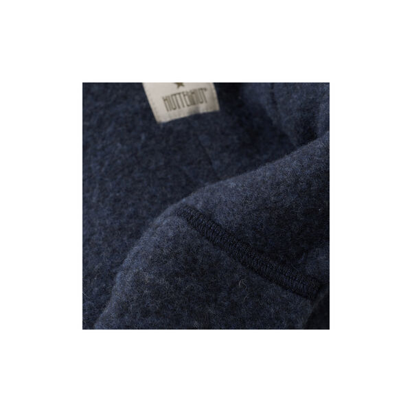 Pram Suit Ears Wool Fleece, navy melange, HUTTEliHUT
