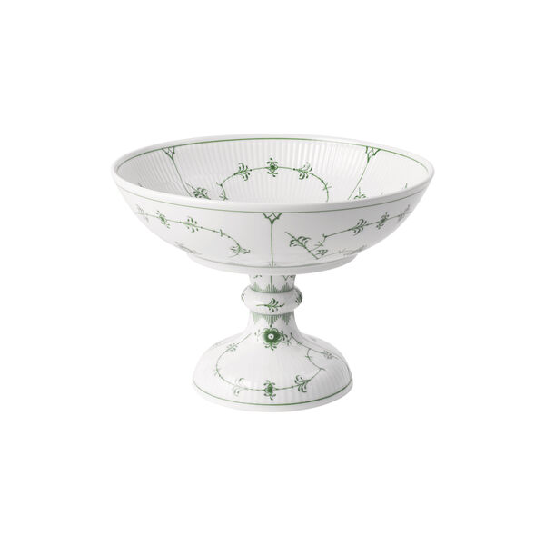 Green Fluted Plain Bowl On Foot, Royal Copenhagen