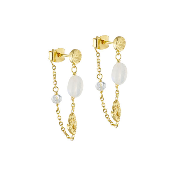 Chain Earrings with Stones, aqua, Pure by Nat