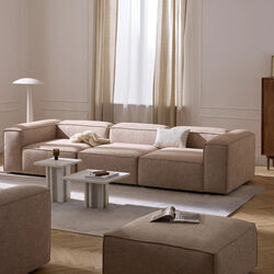 Lennon Modular 4-Seater Sofa, linen blend rust coloured, Westwing Collection