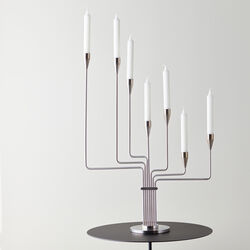 Karlsvognen candle holder, stainless steel, Piet Hein