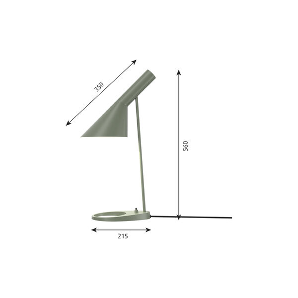 AJ Table Lamp, pale petroleum, Louis Poulsen