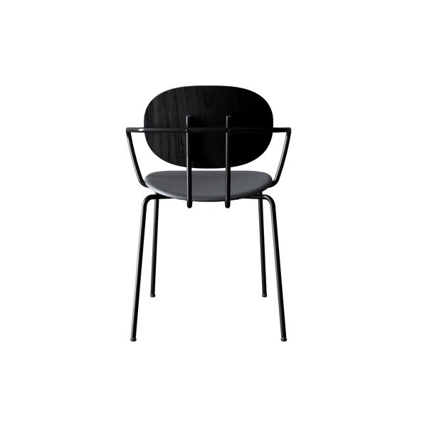PIET HEIN Chair With Arms, black lacquered oak/Solid Black 509 PIET HEIN Chair With Arms, black lacquered oak/Solid Black 509, Sibast Furniture