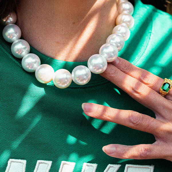 ARCADE FORTUNE CHOKER NECKLACE, gold plated/white, House of Vincent