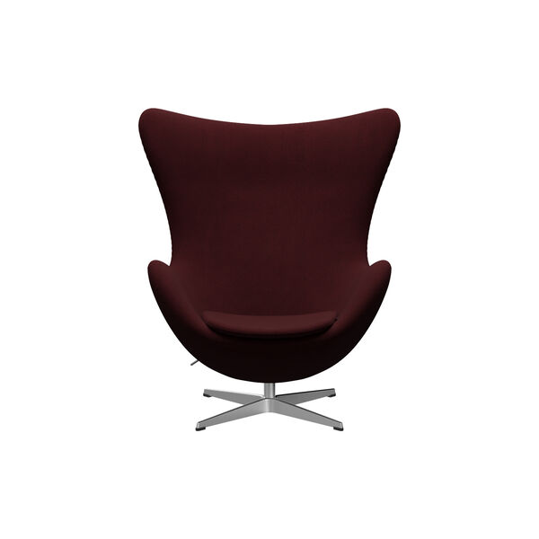 Egg&trade; 3316 Lounge Chair, Christianshavn 1141 red/satin brushed aluminium, Fritz Hansen