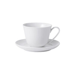 White Fluted Cup with Saucer 24 cl, Royal Copenhagen