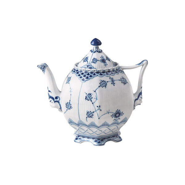 Blue Fluted Full Lace Tea Pot, Royal Copenhagen