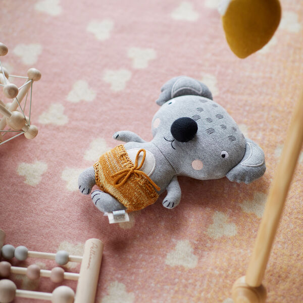 MELVIN Baby Size Throw, light pink/yellow, R&oslash;ros Tweed