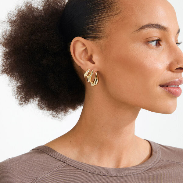 PRESENCE earrings, gold plated, Pilgrim