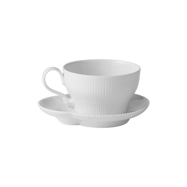 White Elements Cup with Saucer 26 cl, Royal Copenhagen
