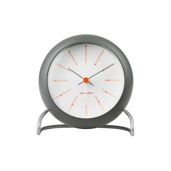 Bankers Table Clock, dark grey, Arne Jacobsen Clocks