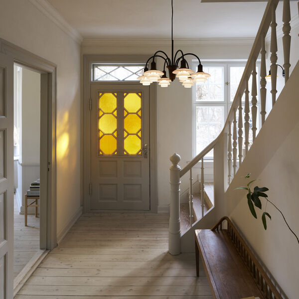 PH 1/1 Chandelier Centenary Edition 6-Armed, aged brass/dusty terracotta, Louis Poulsen