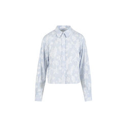 Shirt with flower decoration, blue stripe, Coster Copenhagen