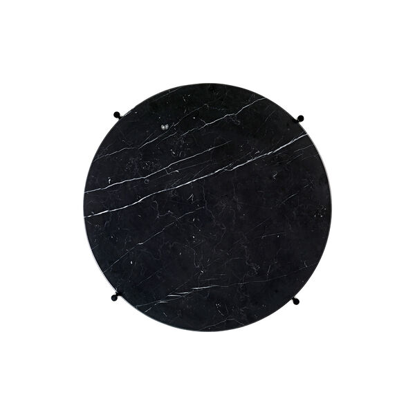 TS Coffee Table Ø55, black marquina marble/black, GUBI