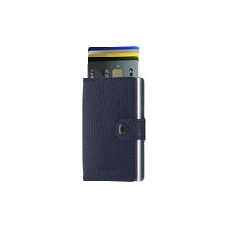 Miniwallet, vegetable tanned navy/silver, Secrid