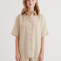 Carina Oversized Shirt, natural melange, Basic Apparel