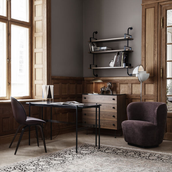 TS Desk, black marquina marble/black, GUBI