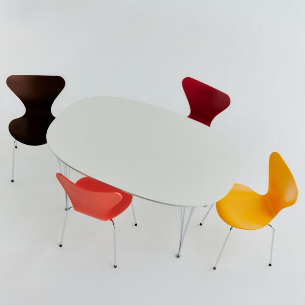 Series 7&trade; 3107 Verner Panton 100 Chair, orange, Fritz Hansen