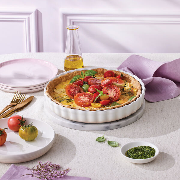 Heritage Fluted Flan Dish, meringue, Le Creuset