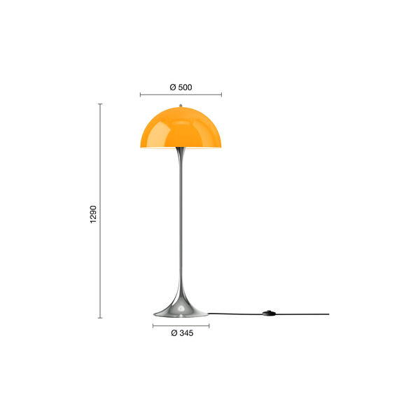Panthella | Original | Opal Orange | Floor Lamp, Louis Poulsen