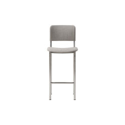 Plan Barstool Fully Upholstered, brushed steel/Re-wool 128, Fredericia Furniture