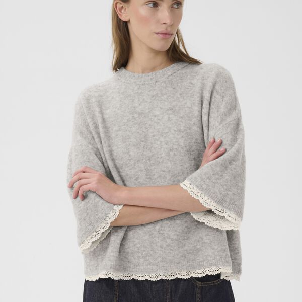 KBEris O-neck, grey melange, Karen by Simonsen