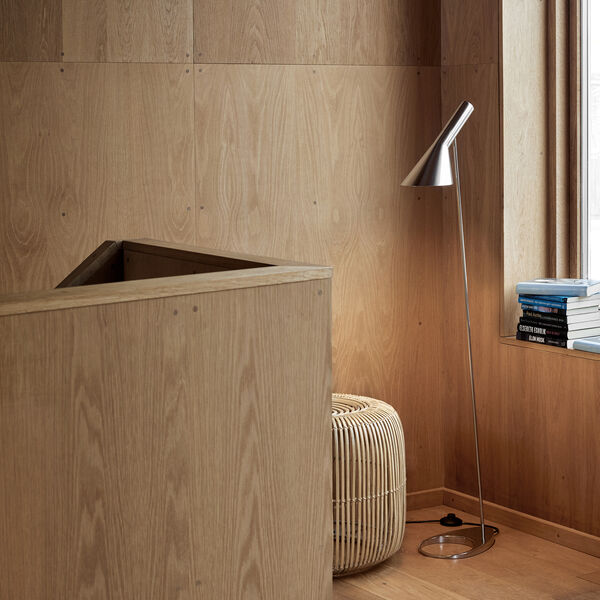 AJ Floor Lamp, stainless steel, Louis Poulsen