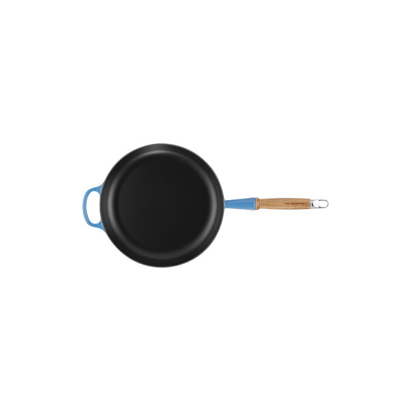 Signature cast iron frying pan with wooden handle &Oslash; 28 cm, azure, Le Creuset