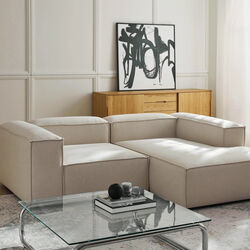 Lennon Modular Corner Sofa, woven off white, Westwing Collection