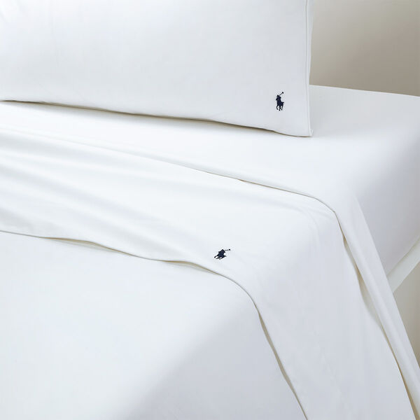 Polo Player Flat Sheet, white, Ralph Lauren Home