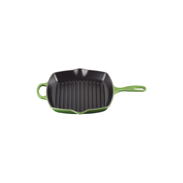 Signature cast iron square grillit 26 cm, bamboo green, Le Creuset