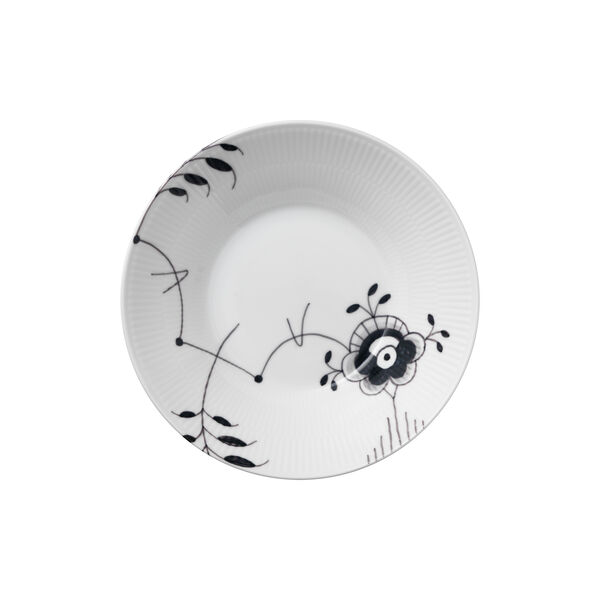 Black Fluted Mega Deep Plate Ø 24 cm, Royal Copenhagen